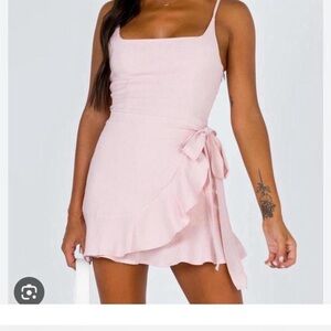 Princess Polly Pink Asymmetrical Ruffled Mini Dress